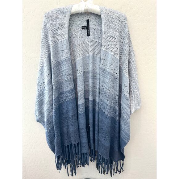 WHITE HOUSE BLACK MARKET | Ombre Gradient Ruana Shawl Wrap Boho Chic | XS/Small - Picture 1 of 9